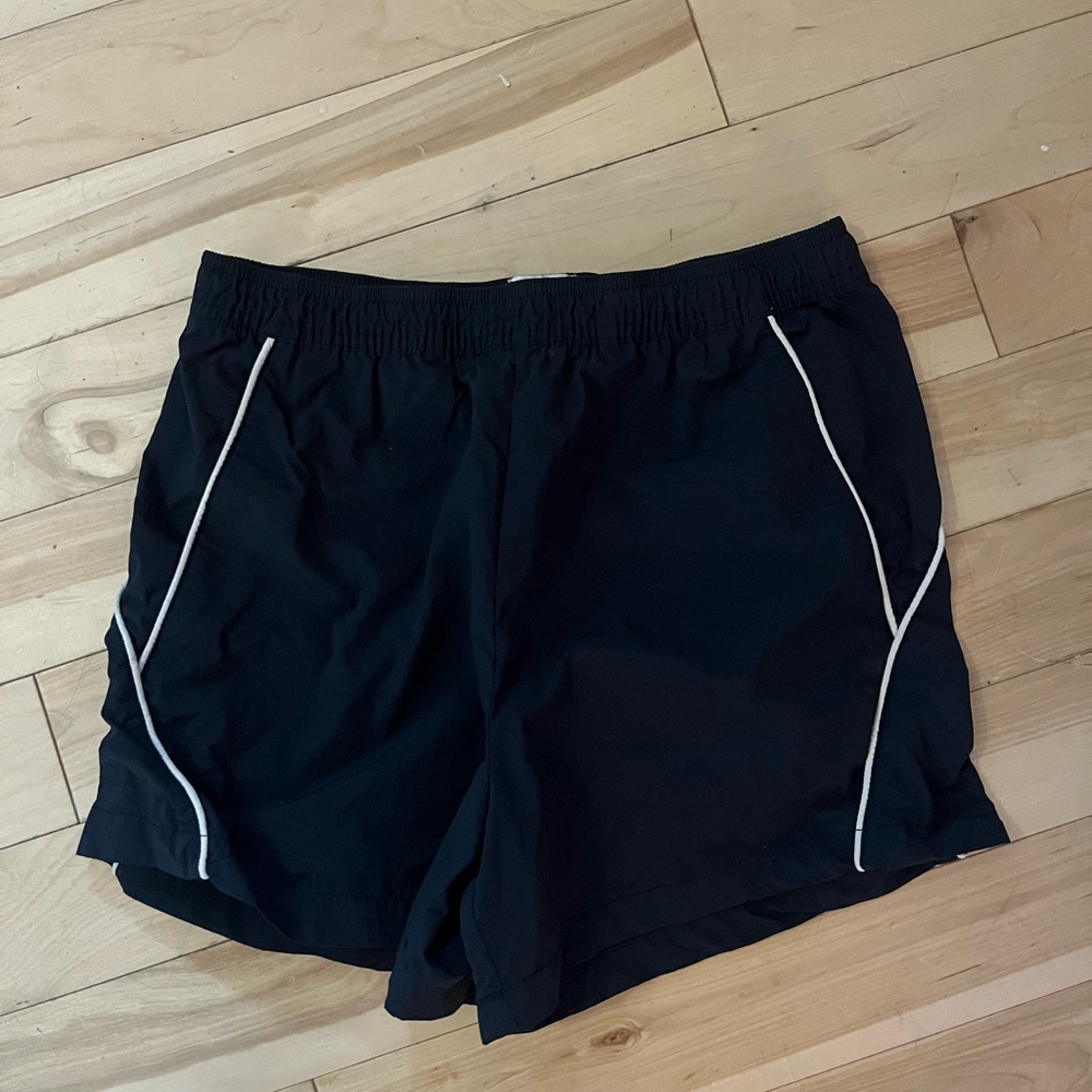Black Athletic Shorts with White Trim